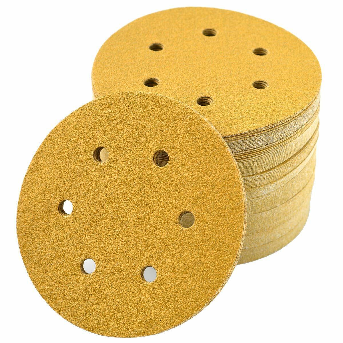 50/100PCS 6 inch Hook Loop Sanding Discs 80 120 180 Grit 6-Hole Sander Sandpaper gallery