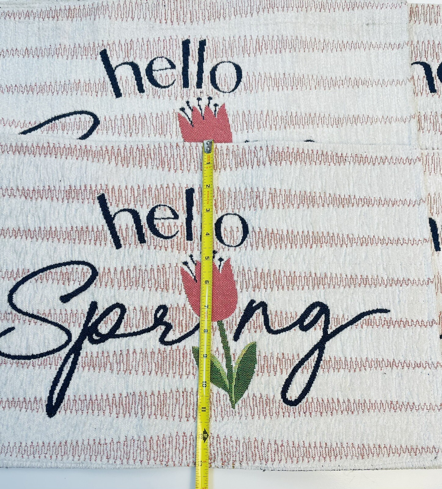 Hello Spring Placemats Set of 4 12” x 20” Polyester/Cotton Blend Made in India gallery