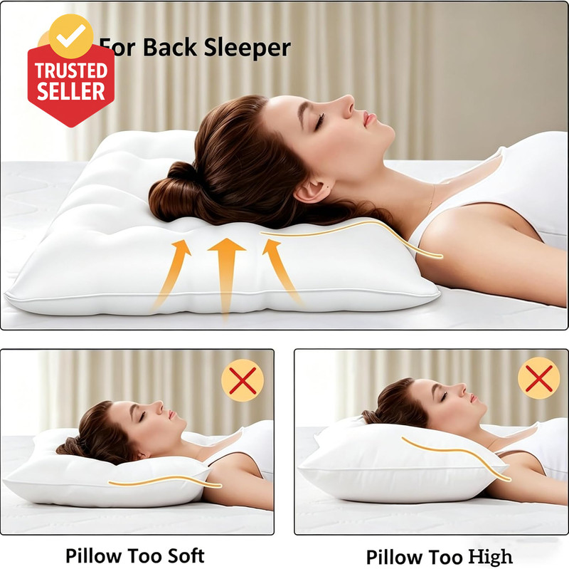 Flat Pillows for Sleeping Thin, 7D High Support 2.5 Inch Height Ultra Thin Pillo gallery