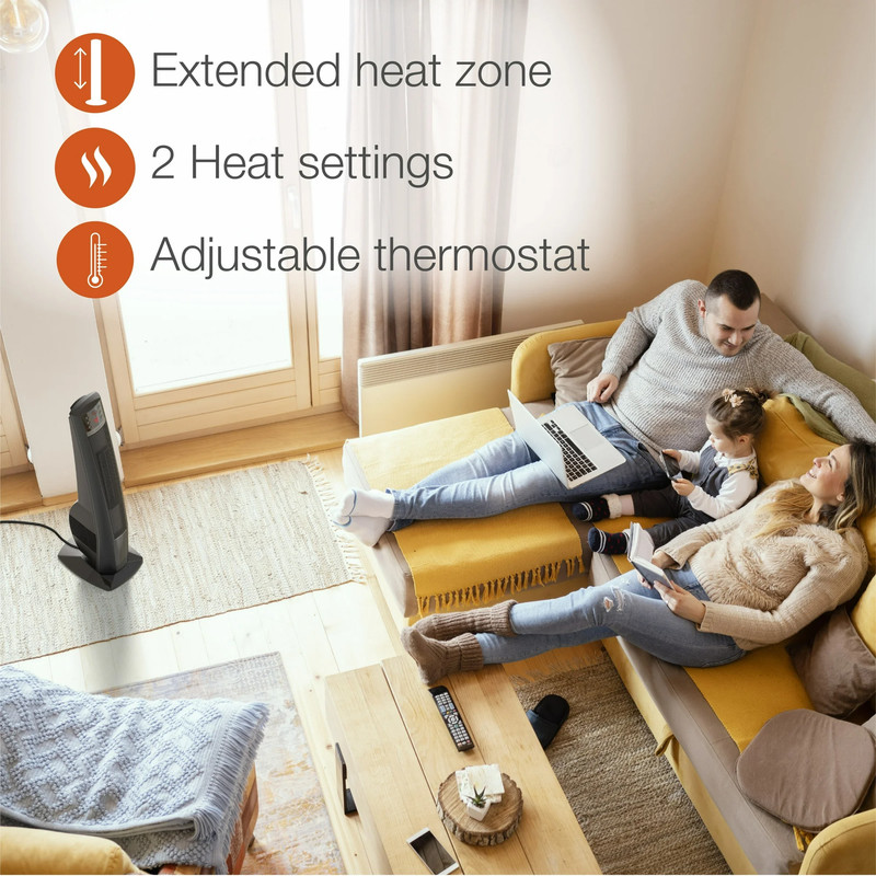 Lasko Oscillating 32" Ceramic Tower Space Heater 1500W Remote Control 8hr-Timer gallery