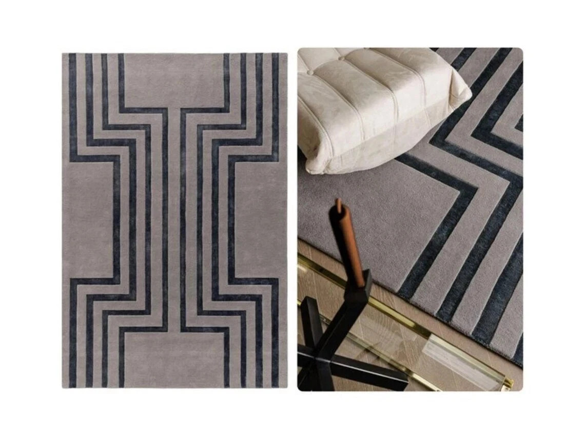 New Luxury Hand Tufted Wool & Viscose Traditional Handmade Design Carpet Rug gallery