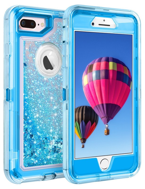 For iPhone 8 / 8 Plus Case Glitter Liquid Quicksand Military Shockproof Cover gallery