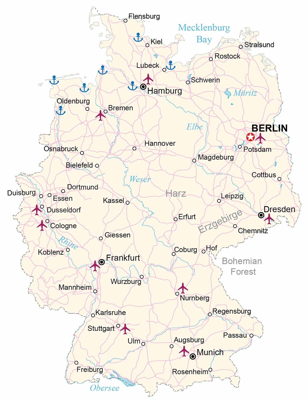 Germany Road Map GLOSSY POSTER PICTURE PHOTO PRINT BANNER 12522 gallery