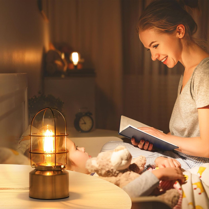 Small Touch Gold Table Lamp for Small Spaces - 3 Way Dimmable Industrial Bedside gallery