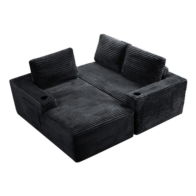 Sectional Sofa Couch with Left Chaise,4 Seater Modular Boneless Sofa,Cup Holder gallery