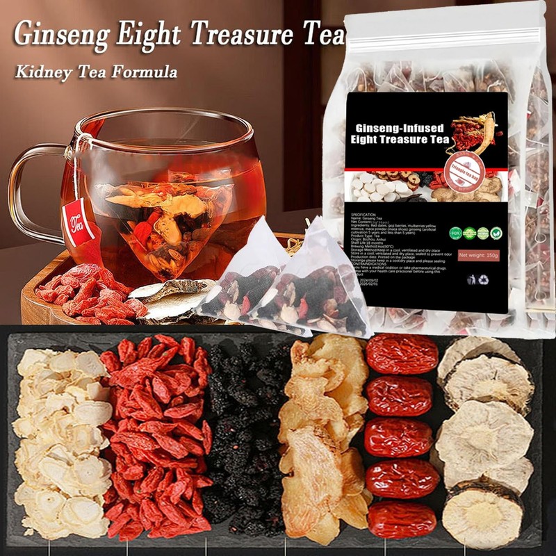 Ginseng Five Treasure Tea - Kidney Support, Red Date Herbal Blend 30-150 bags gallery