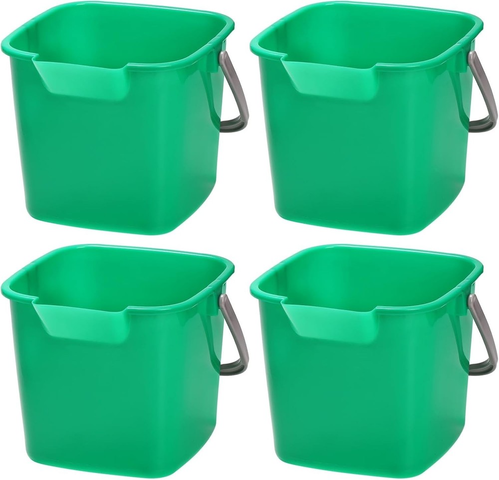 4 Pack Sanitizing Buckets, 3 Quart Small Cleaning Buckets, Square Detergent Pail