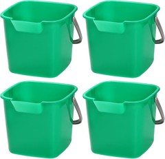 4 Pack Sanitizing Buckets, 3 Quart Small Cleaning Buckets, Square Detergent Pail