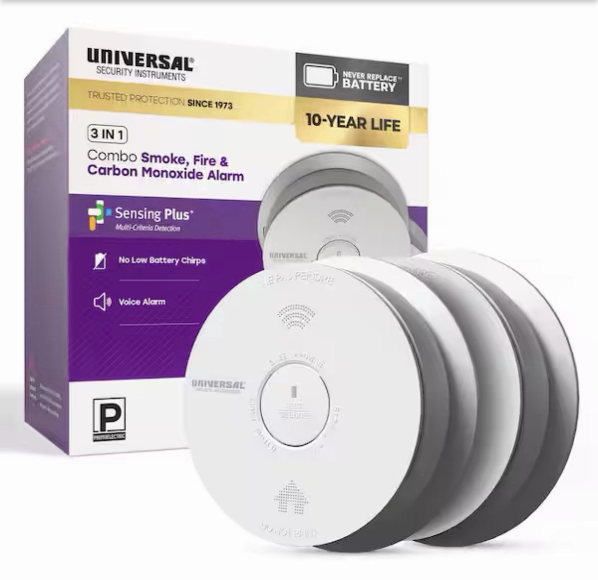 USI 2-Pack 10-Year Battery Combination Smoke and Carbon Monoxide Detector. New gallery