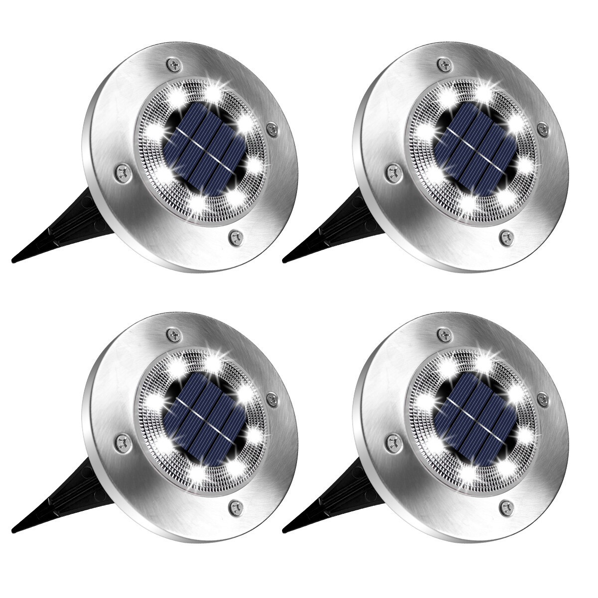 Solar In Ground Lights 8 LED Outdoor Garden Yard Floor Deck Patio Lawn Path Lamp gallery