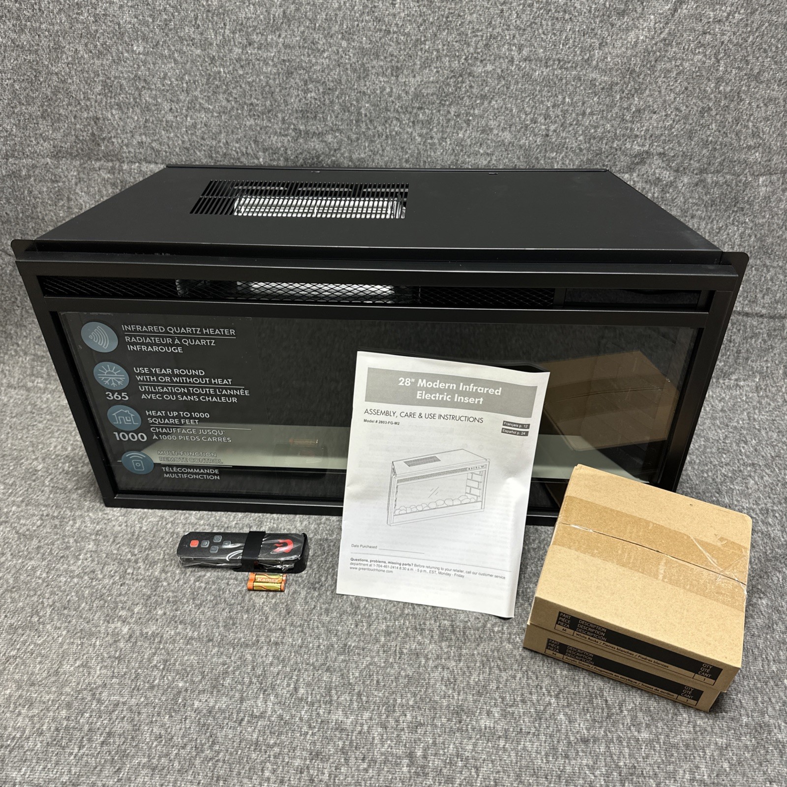 Greentouch 28'' Modern Infrared Electric Insert 2803-FG-M2 Fireplace Heater gallery