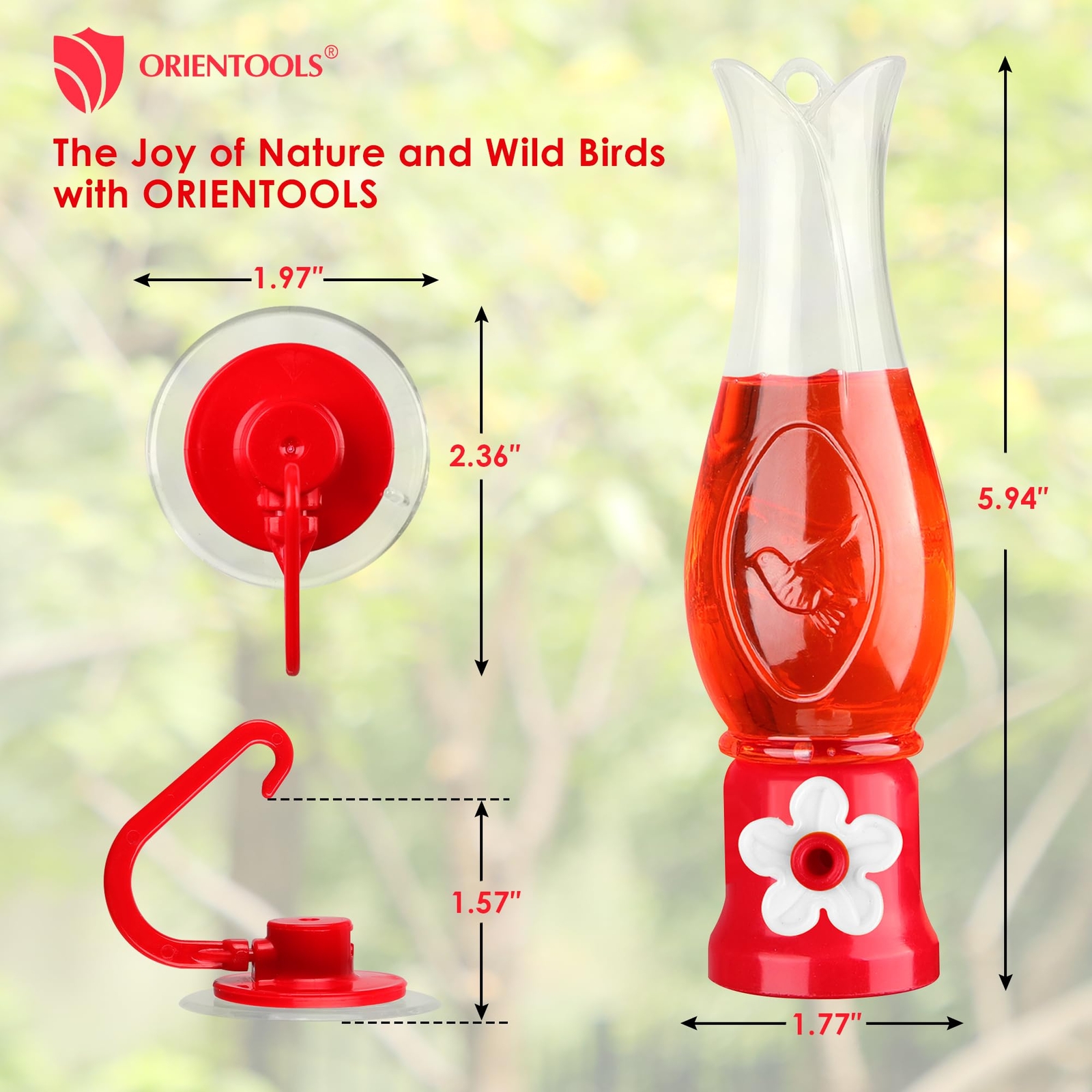 Hummingbird Feeder 4Pack Mini Hanging Flower Bird Feeders for Outdoors with 4... gallery