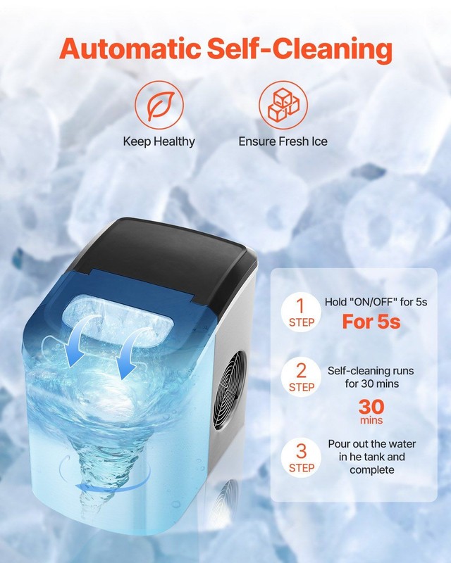 Self-Cleaning Portable Ice Maker 33Lbs/24H Countertop w/Scoop Basket Home gallery