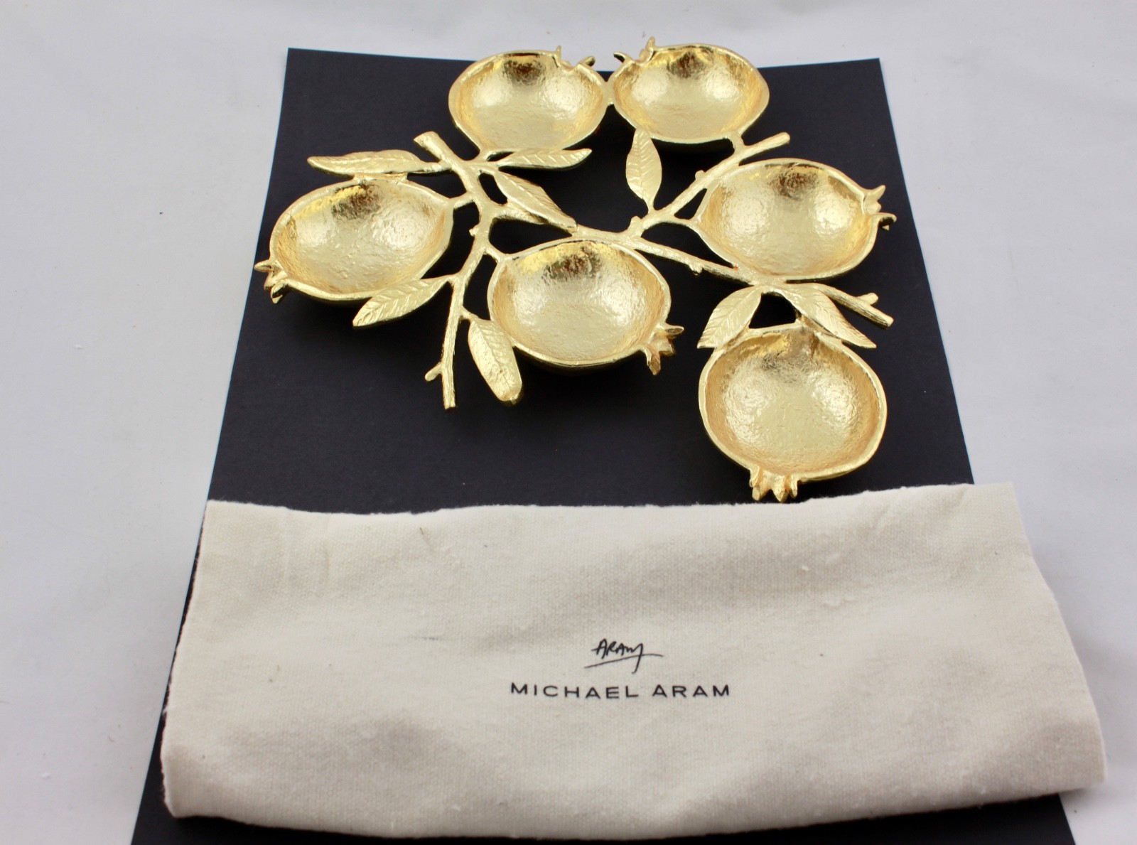 MICHAEL ARAM GOLD PLATED POMEGRANATE SEDER PLATE – NEW gallery