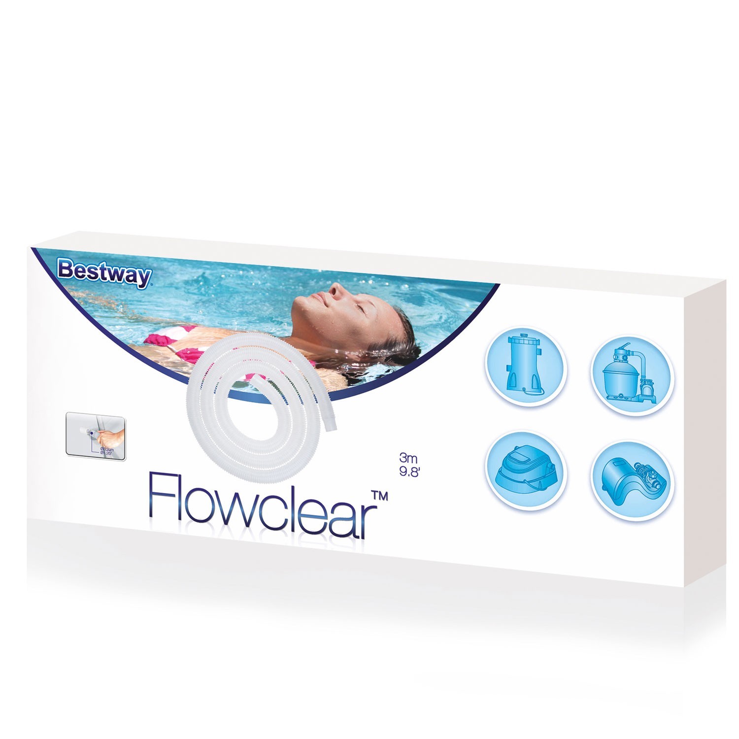 FLOWCLEAR SWIMMING POOL PUMP REPLACEMENT 1.25 HOSE XLONG 9.8' FOR INTEX gallery