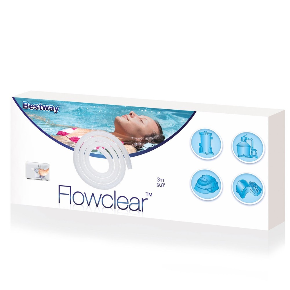FLOWCLEAR SWIMMING POOL PUMP REPLACEMENT 1.25 HOSE XLONG 9.8' FOR INTEX