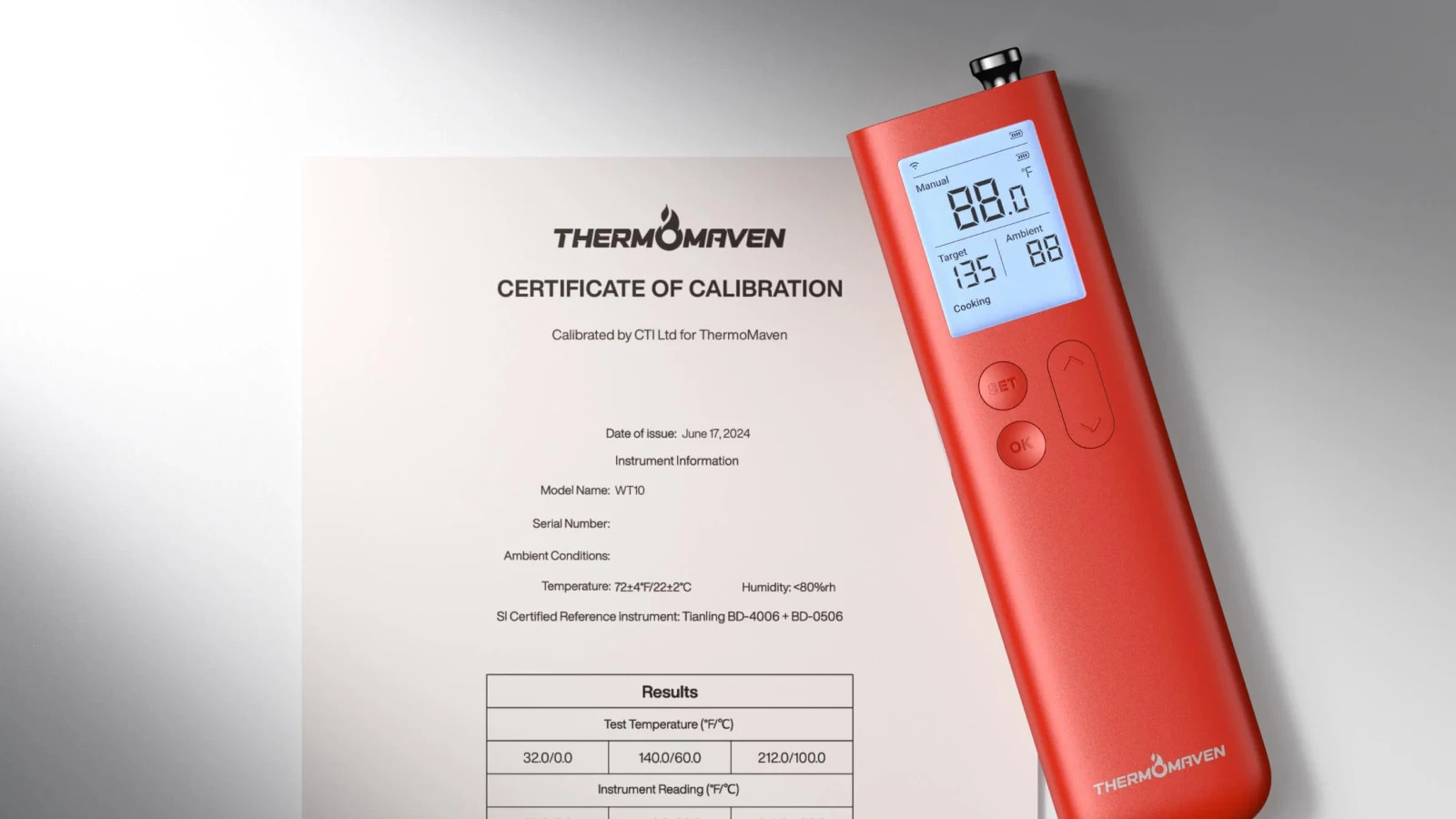 ThermoMaven G1 Wireless Meat Thermometer – Sub‑1G 3000 ft Range, Smart Display gallery