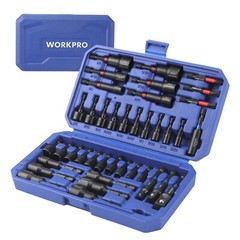 WORKPRO 39-Piece Magnetic Nut Driver Set, Impact Drill Driver Bit 1/4″ Hex Shank
