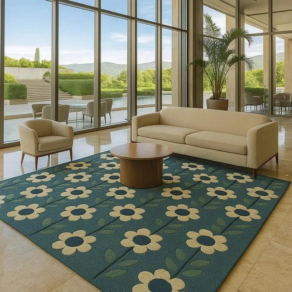 Hand-Tufted Area Carpet with Scalloped Edges – Whimsical Garden-Inspired Area gallery