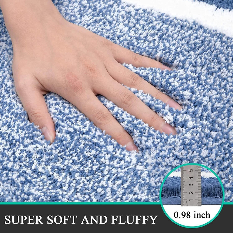 Bath Rug Set 3-Piece Microfiber Geometric Bathroom Mat Carpet Choose Your Color gallery