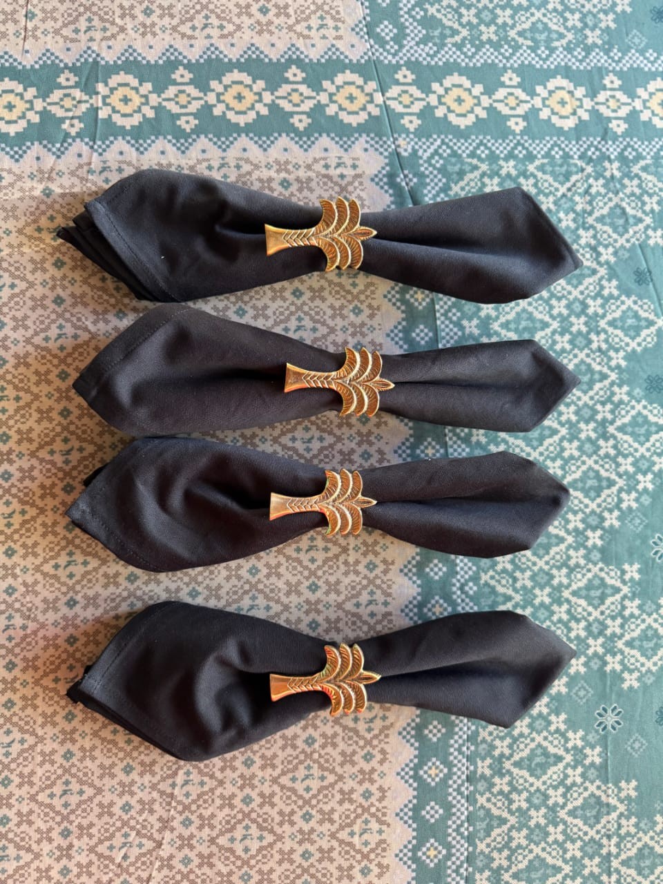 Palm Tree Napkin Rings from Bali, Set of 4, Decorative Table Accessories gallery