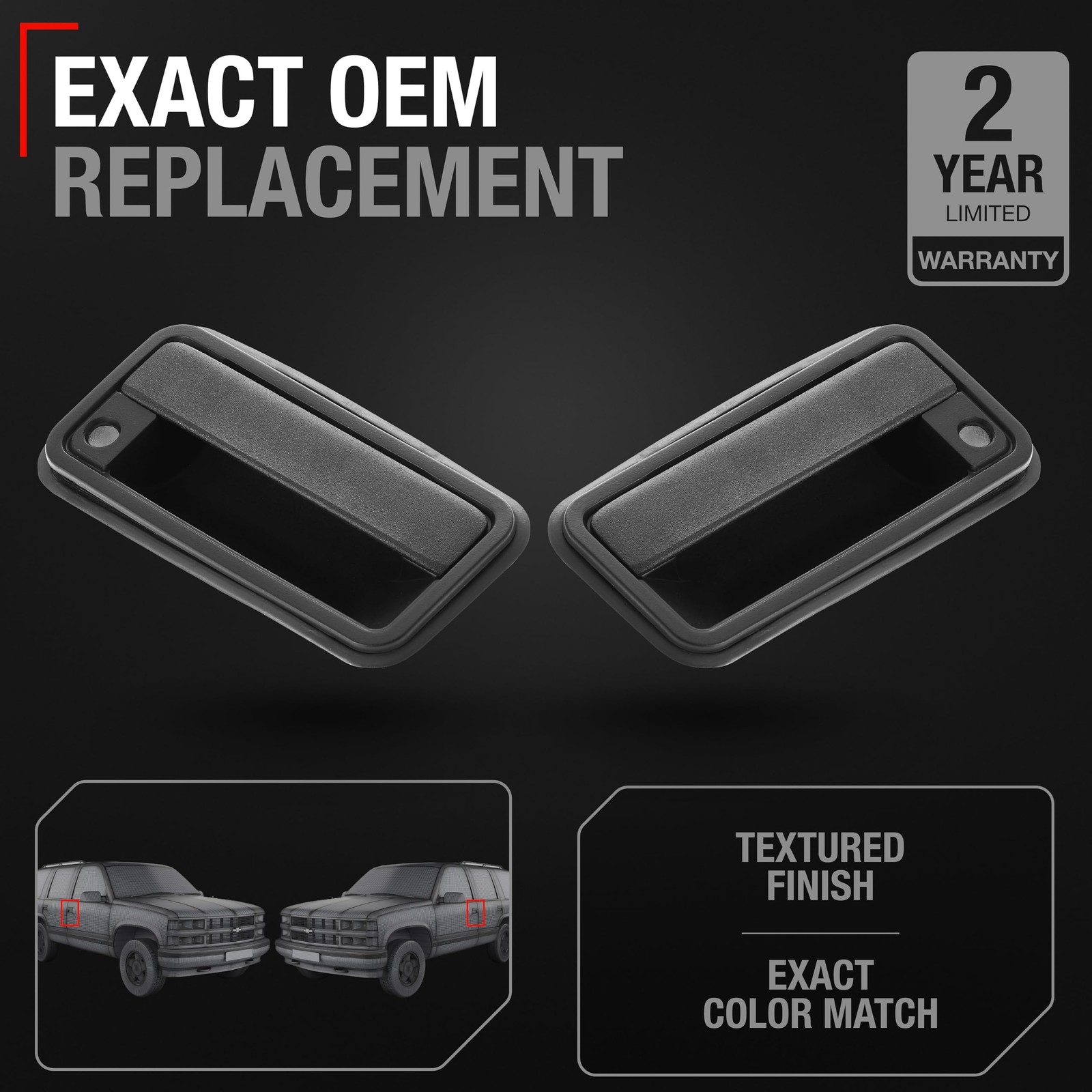 Exterior Door Handle, Left & Right for Chevrolet GMC C&K 1500, 2500, 3500 - M... gallery