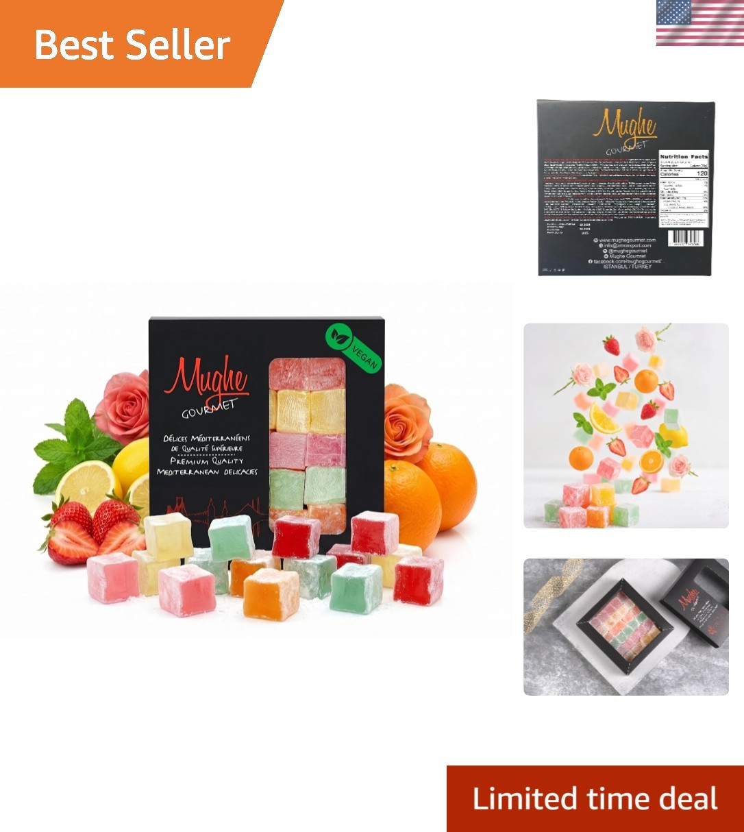 Elegant Halal Turkish Delight Assortment - 7oz Gift Box for Special Occasions gallery