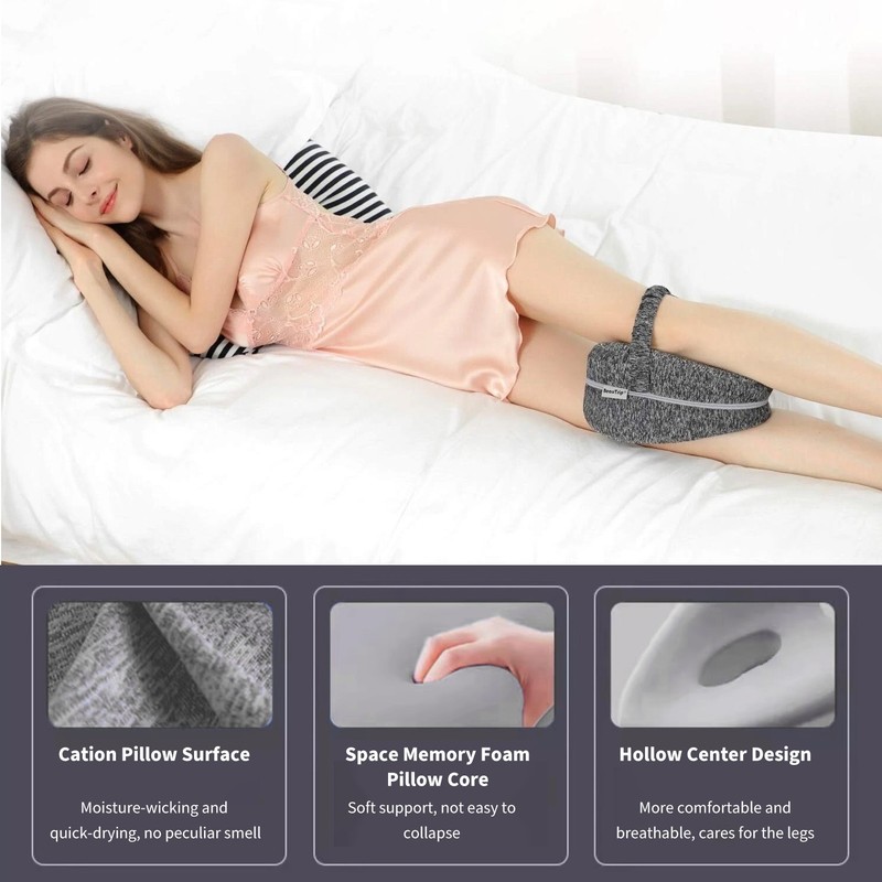 Memory Foam Knee Pillow for Side Sleepers Sciatica Hip Joint Back Pain Relief gallery