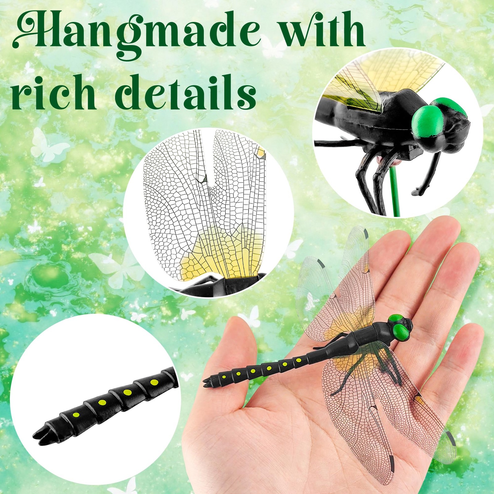 6Pcs 3D Fake Dragonfly Clips, Versatile Clip-On Garden Decor for Outdoor & In... gallery