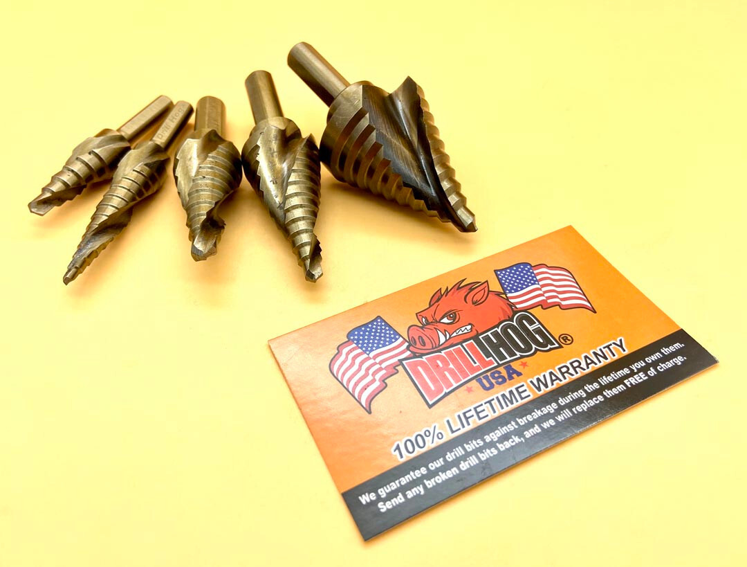 Cobalt Step Drill Bit Set 5 Pc M42 Spiral Step Bit Lifetime Warranty Drill Hog® gallery