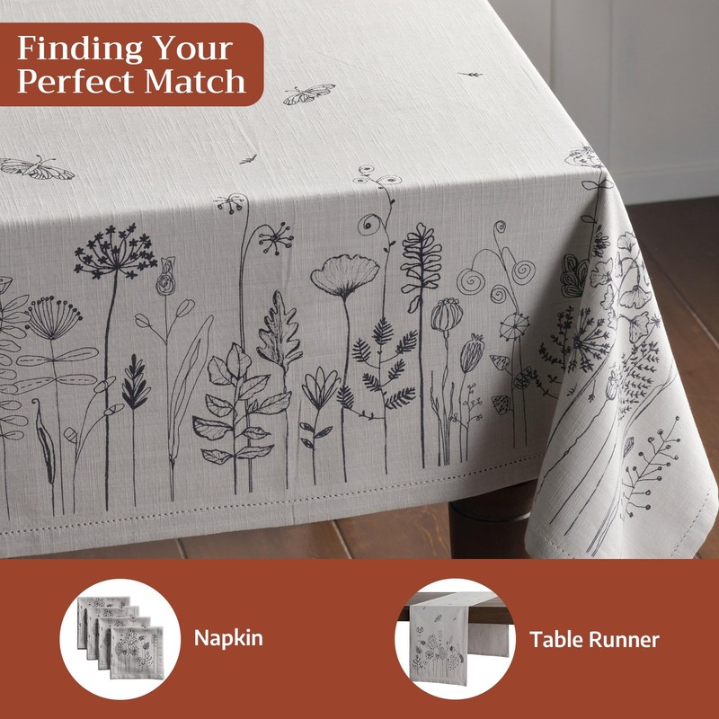 Table Cloth Rectangle Table 100% Cotton 60 x 90 Inches Tablecloth Reusable De... gallery