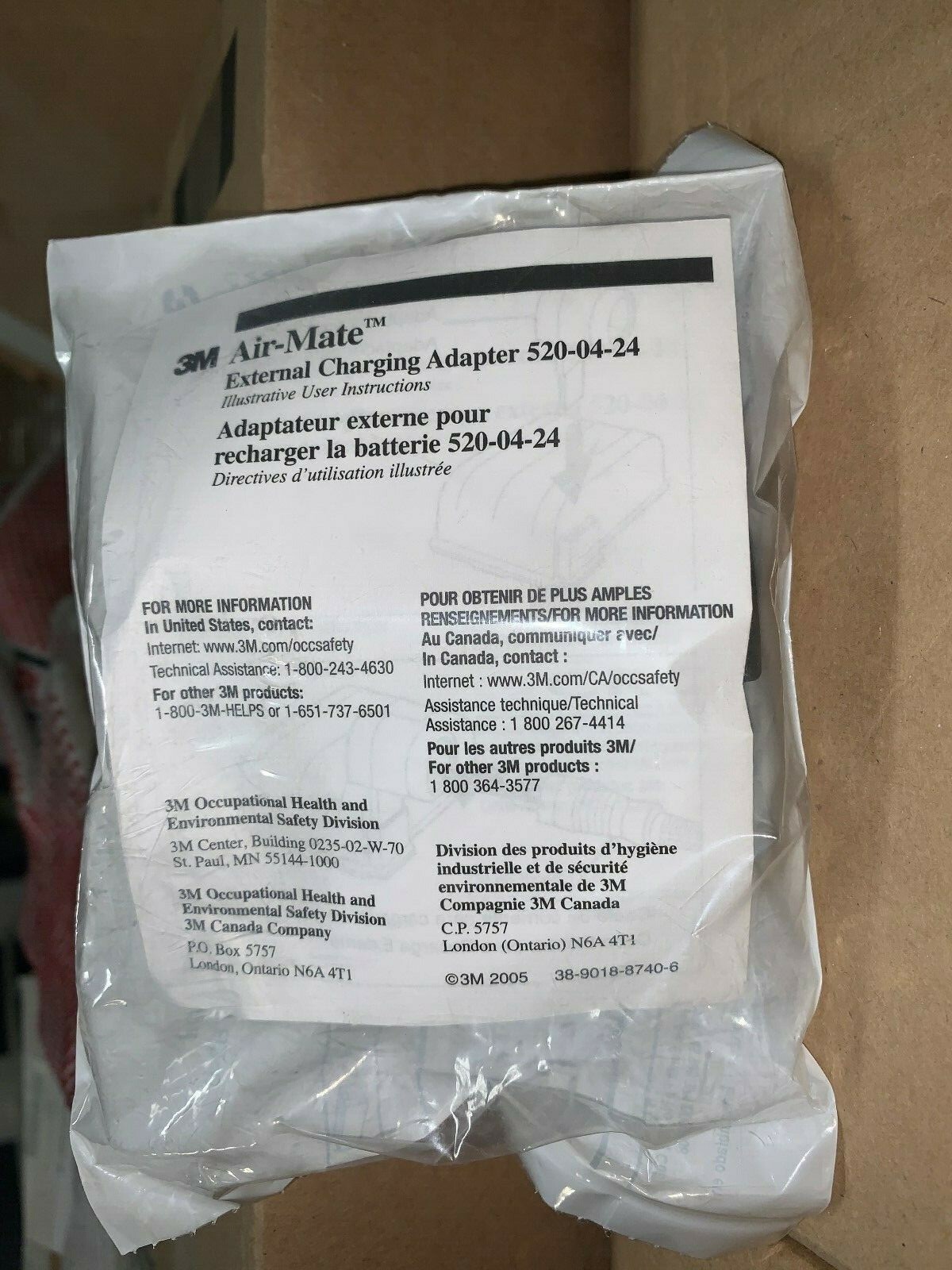 3M External Charging Assembly Battery Adaptor for Air-Mate batteries # 520-04-24 gallery