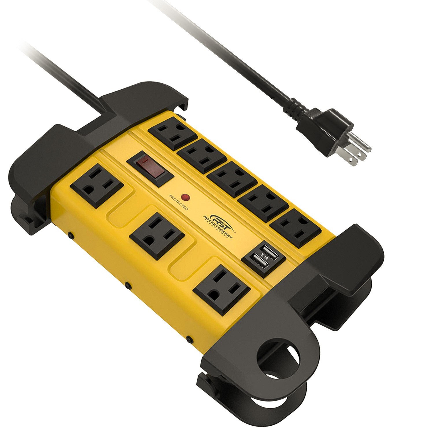 Heavy Duty Power Strip, 8 Outlets + 2 USB Ports with Surge Protector 15ft Cord gallery