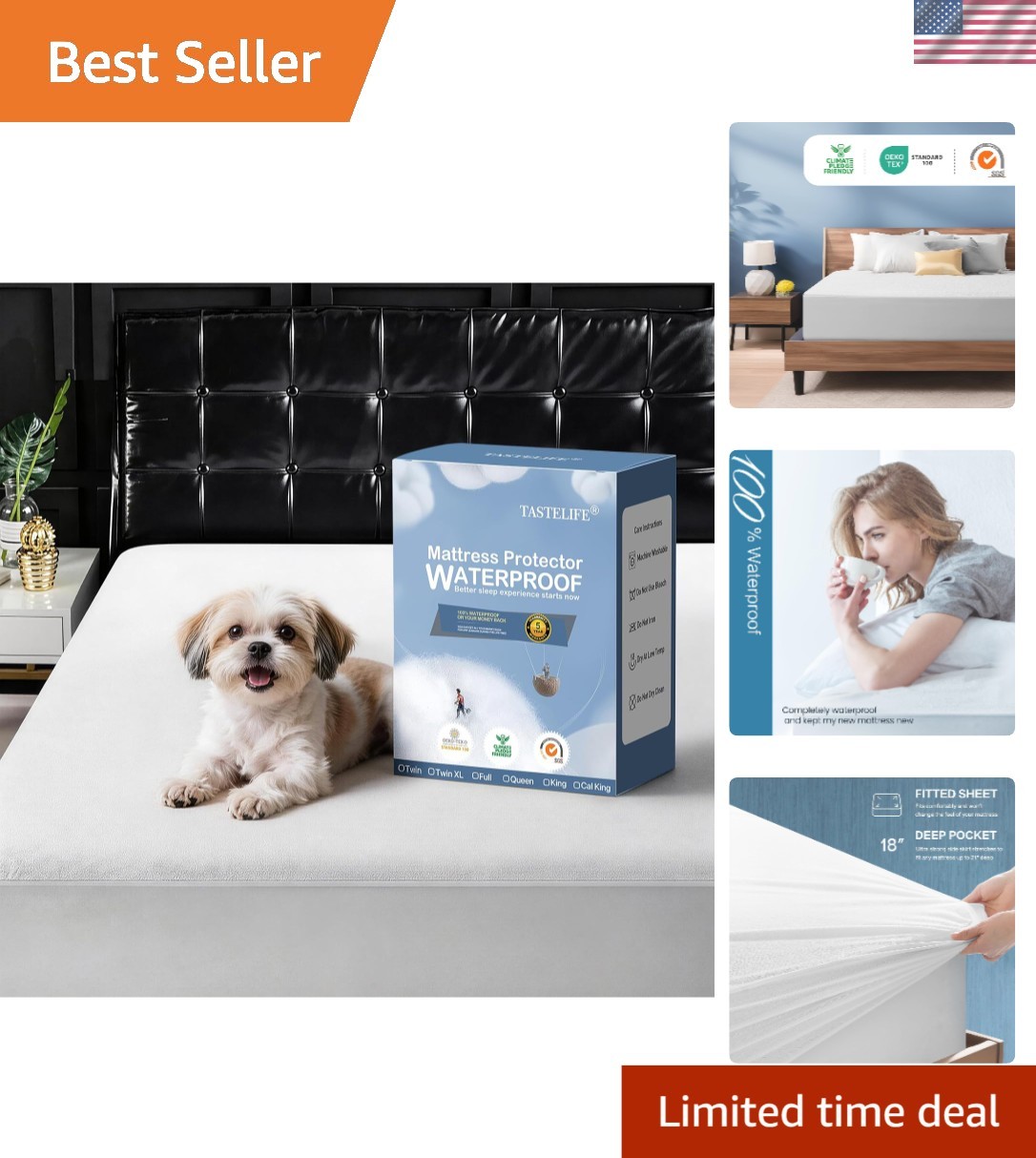 OEKO-TEX Certified Soft Microfiber Waterproof Mattress Cover - Queen Size gallery