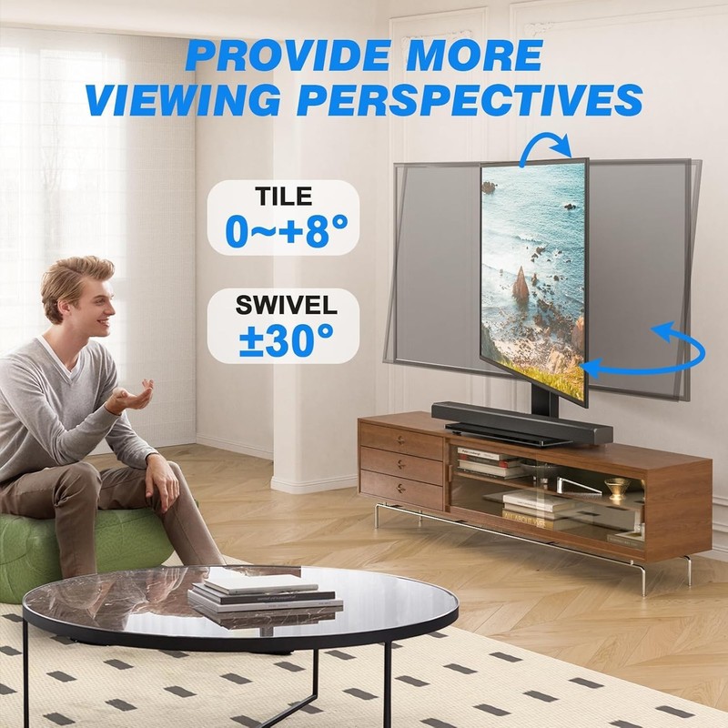 Height Adjustable Universal TV Stand for 32-75 Inch Screens - Swivel Design gallery