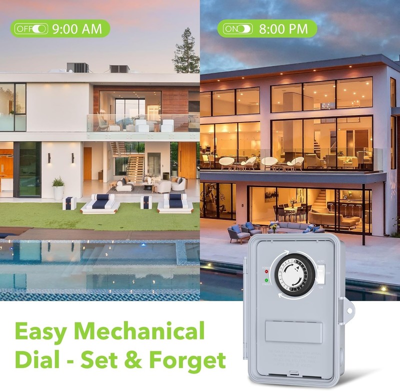 BN-LINK Pool Pump Timer Outdoor Timer Box, Heavy Duty 24Hr Programmable For Pool gallery