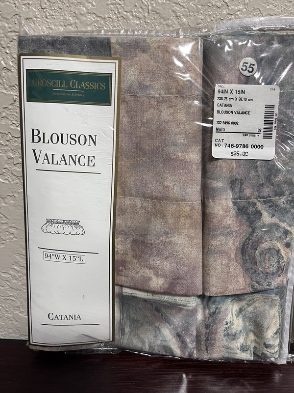 Croscill Classics Catania Blouson Valance 94in W x 15in Antique Vintage gallery