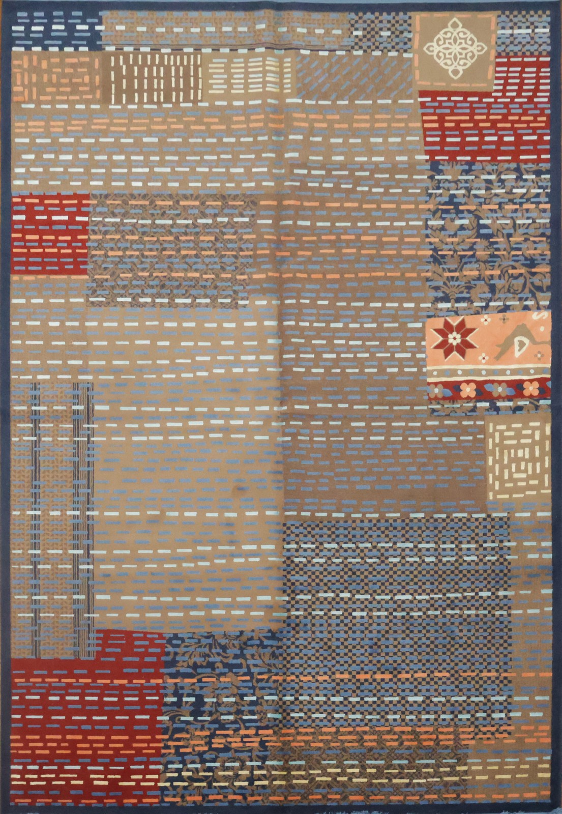 Artisan Patchwork Area Rug 6x9 Ft Geometric Modern Wool Carpet Reproduction Rug gallery