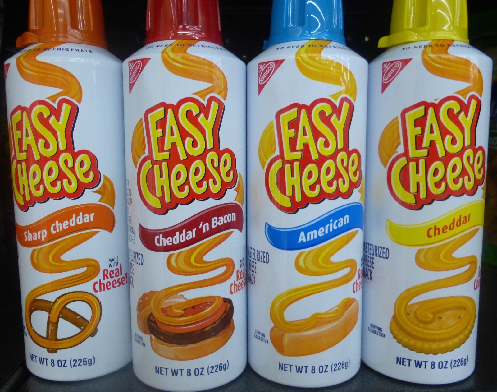 Nabisco Kraft Easy Cheese American,Sharp Cheddar,Cheddar n Bacon PICK ONE BOTTLE gallery