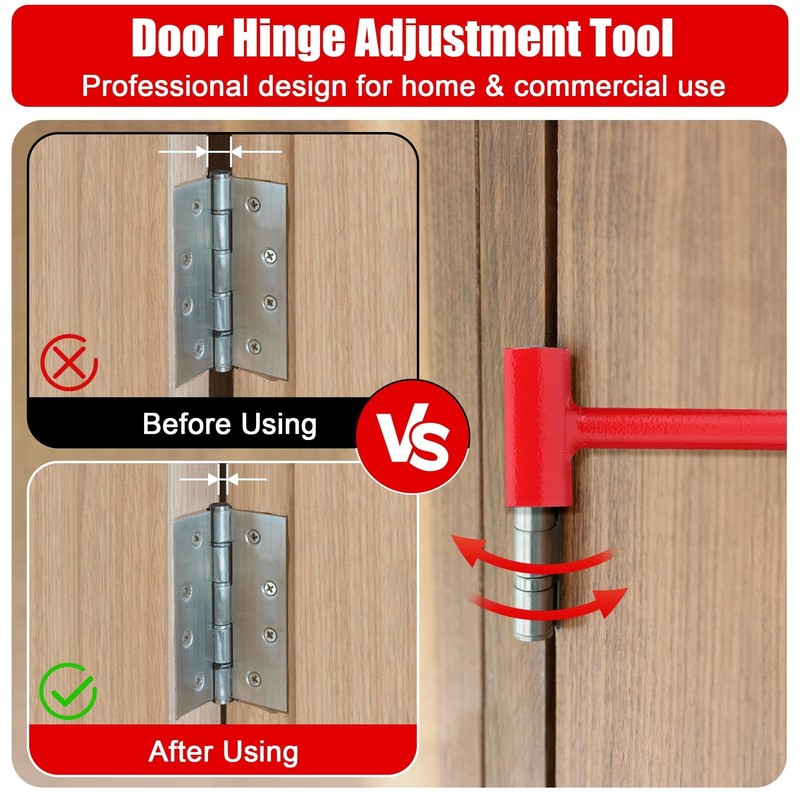 4 in 1 Door Hinge Adjustment Tool, Multi-Size Hinge Adjustment Tool with Rubber gallery