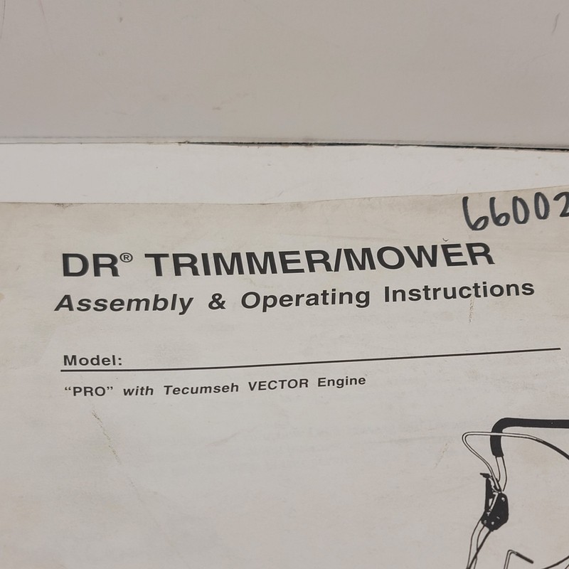 DR TRIMMER/MOWER PRO - Tecumseh VECTOR ENGINE Assembly & Operating Instructions gallery