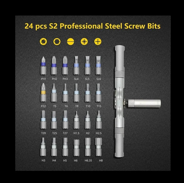 25pcs 24 in 1 Multifunction Screwdriver Head Set Household Repair Ratchet Wrench gallery