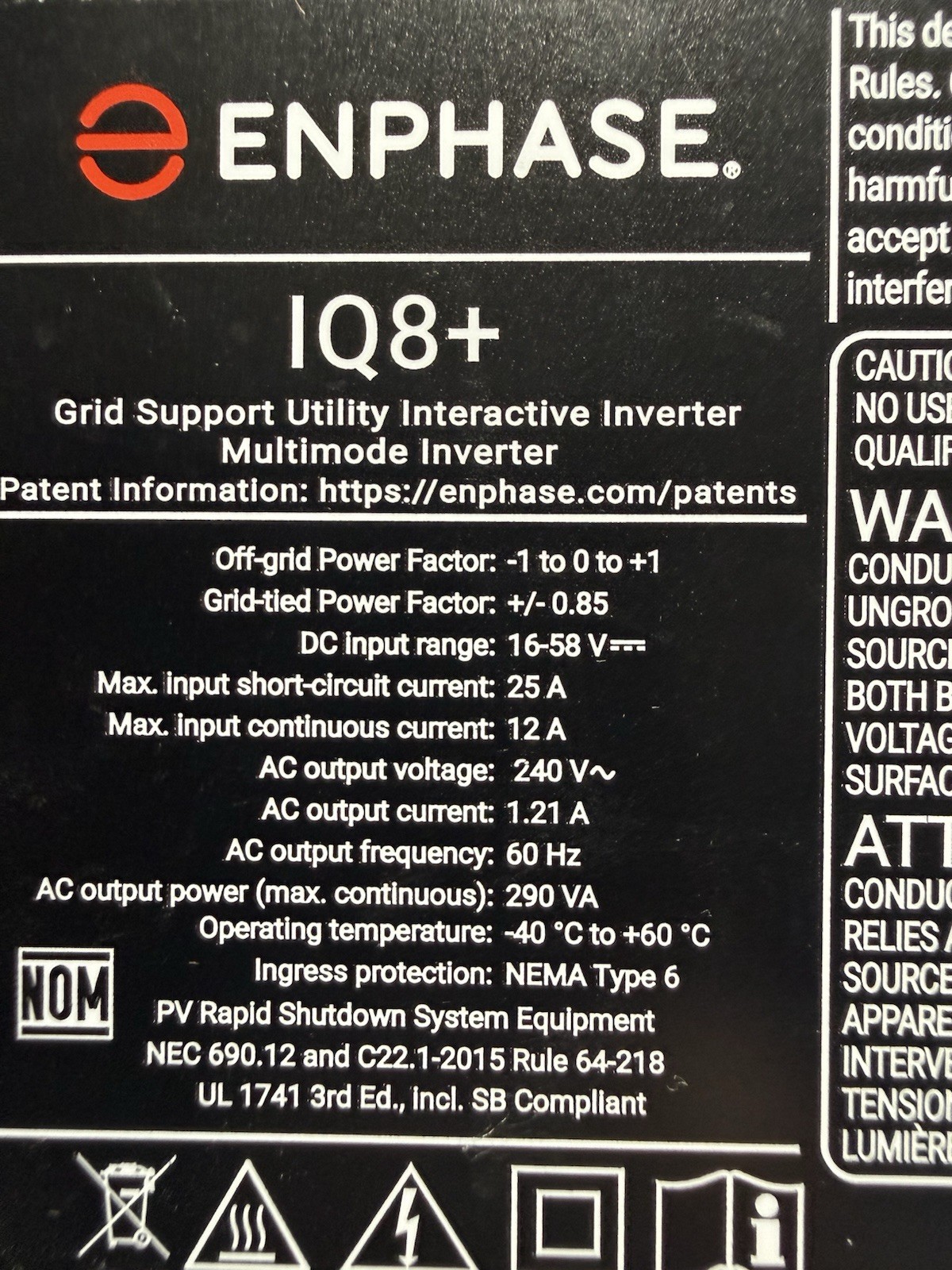 Enphase IQ8+ Microinverter IQ8PLUS-72-M-US Solar Grid Tie Inverter New (4 Units) gallery