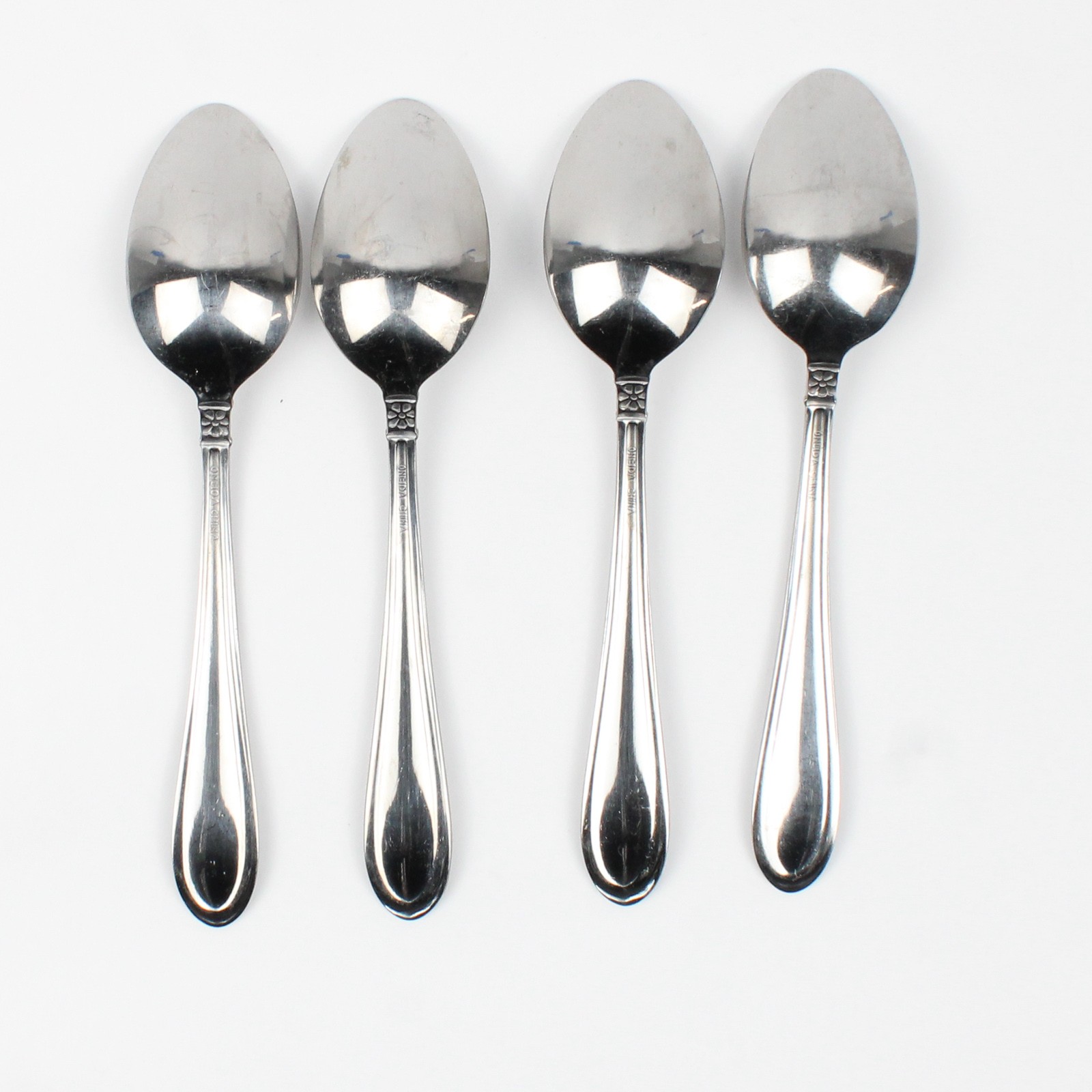 Lot of 4 Oneida Silver Memphis Pattern Oval Shaped Soup Spoons Stainless 7" gallery