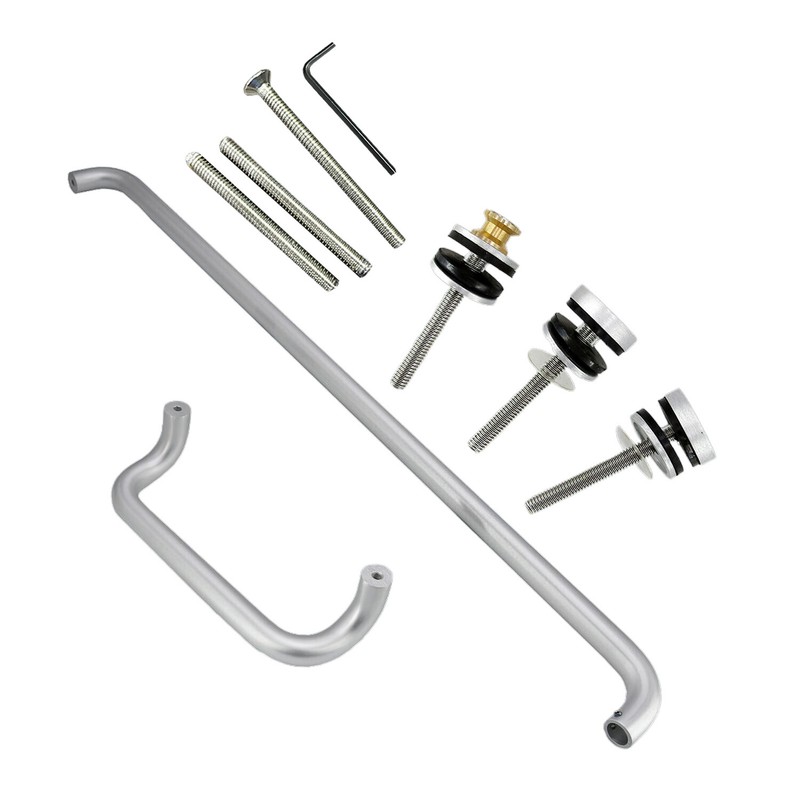 CEL Round Solid Aluminum Storefront Door Pull Handle and Push Bar Set - 10"X33" gallery