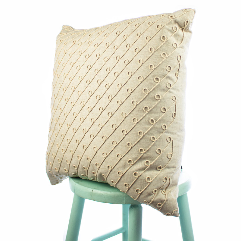 2pk Textural Solid Square Throw Pillow Natural Beige Rope Spiral Woven Linen gallery