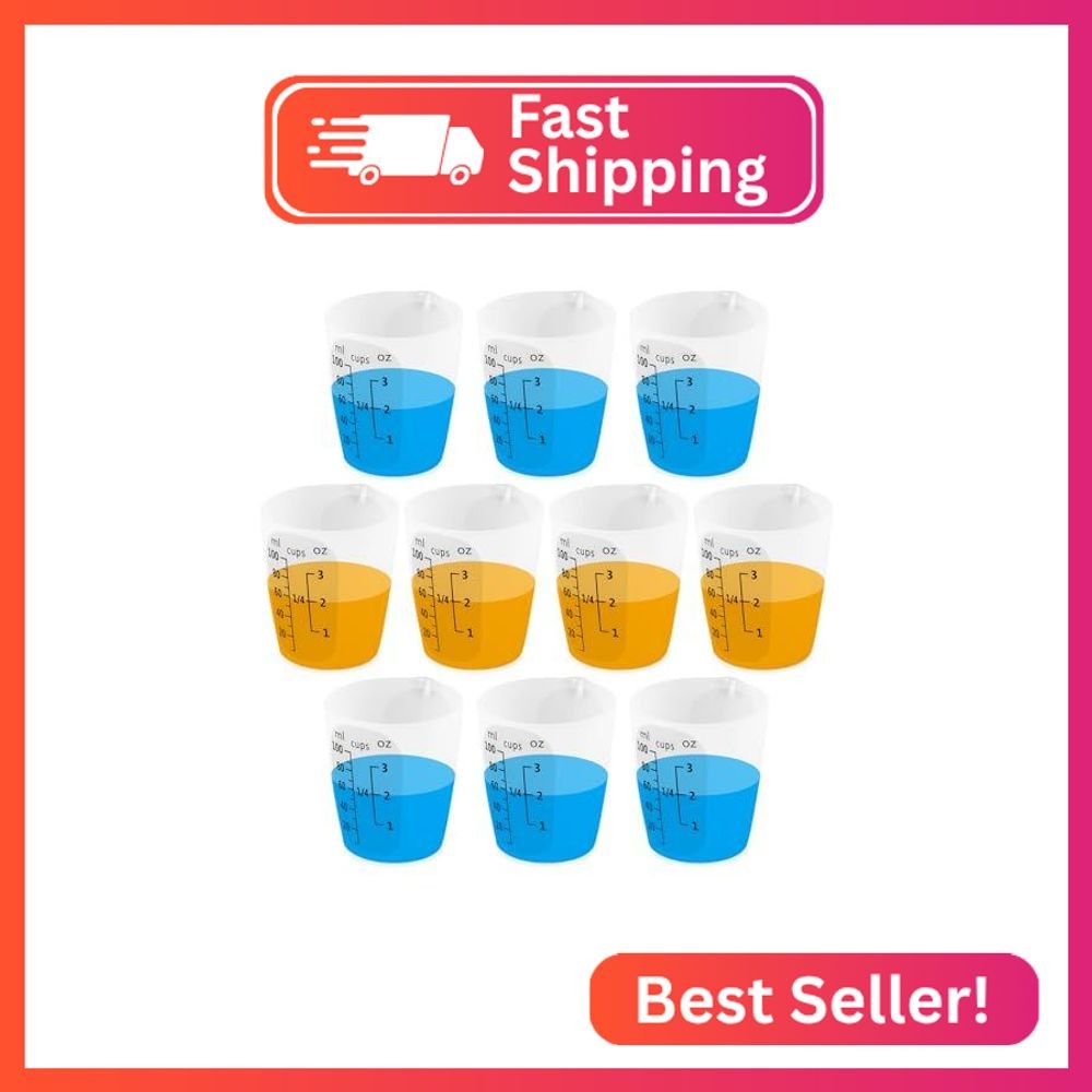 SWIGRANCE 10Pcs Silicone Resin Mixing Measuring Cups 100ml / 3oz for Resin Suppl gallery