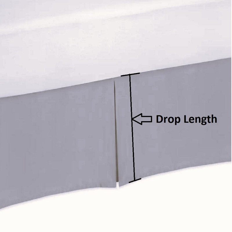 3 Sided Tailored Bed Skirt - Solid Silver 625 TC Egyptian Cotton - Open Corner gallery