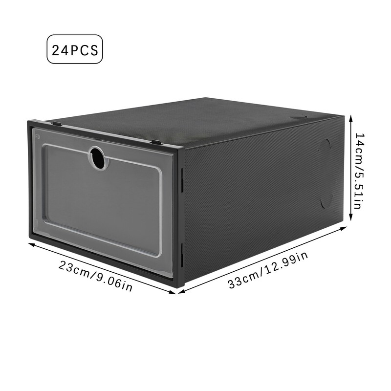 24 Pack Shoe Storage Boxes, Stackable Shoe Boxes, Shoe Storage Organizer NEW gallery