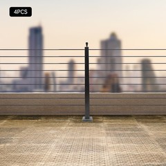 4PCS Cable Railing Posts 36″x2″x2″ Adjustable Stainless Steel Pre-drilled Posts